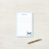 Blauwe Kawaii Chibi kikker met sprankelende ogen g Post-it® Notes (Op bureau)
