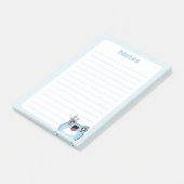 Blauwe Kawaii Chibi kikker met sprankelende ogen g Post-it® Notes (Schuin)