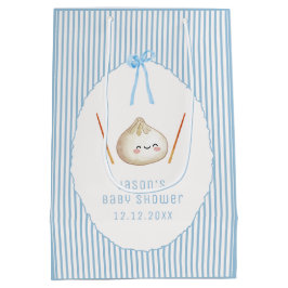 Blauwe Kawaii Jongensboog Aziatische Dumpling Baby Medium Cadeauzakje