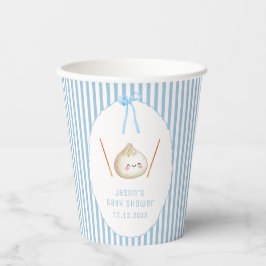 Blauwe Kawaii Jongensboog Aziatische Dumpling Baby Papieren Bekers