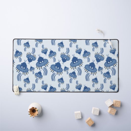 Blauwe Kawaii octopus ufo Bureaumat (Kindertafel)