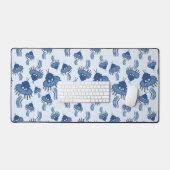 Blauwe Kawaii octopus ufo Bureaumat (Keyboard & Muis)