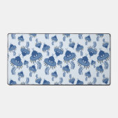 Blauwe Kawaii octopus ufo Bureaumat (Voorkant)