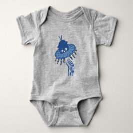 Blauwe Kawaii octopus ufo Romper