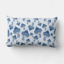 Blauwe Kawaii octopus ufo-Sierkussen Kussen