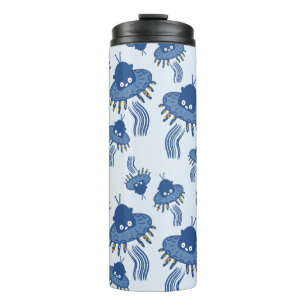 Blauwe Kawaii octopus ufo Thermosbeker