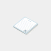 Blauwe Kawaii Opgewonden kitty Cat met Sprankelend Post-it® Notes (Schuin)