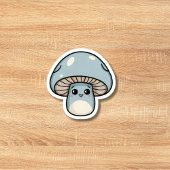 Blauwe kawaii-paddenstoel sticker