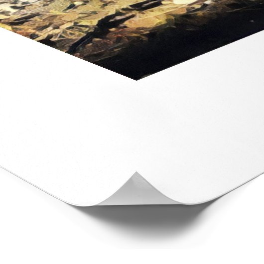 Blauwe Kayak op de kust Poster (Hoek)