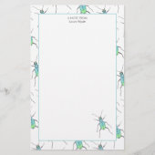 Blauwe keel briefpapier (Voorkant)