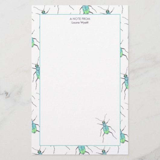 Blauwe keel briefpapier (Voorkant)