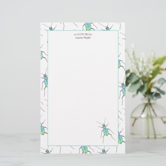 Blauwe keel briefpapier (Staand voorkant)