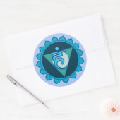 Blauwe keel Chakra Visuddha Classic Ronde Sticker (Envelop)