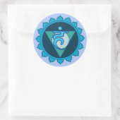 Blauwe keel Chakra Visuddha Classic Ronde Sticker (Tas)