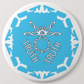 Blauwe Keel Chakra "Waarheid" Libel Witte BG Ronde Button 6,0 Cm