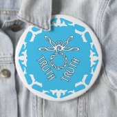 Blauwe Keel Chakra "Waarheid" Libel Witte BG Ronde Button 6,0 Cm (In situ)