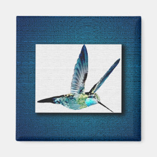 Blauwe keelvogel magneet