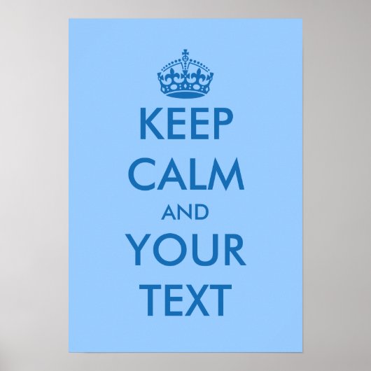 Blauwe KeepCalm-posters | SJABLOON Poster (Voorkant)
