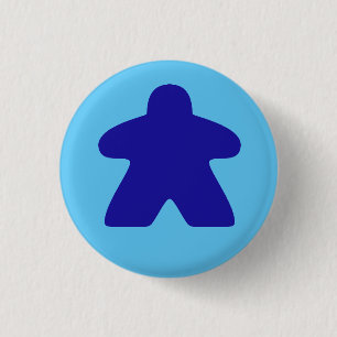 Blauwe kegel ronde button 3,2 cm