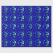 Blauwe Keltische Draak Cadeaupapier (Vlak)