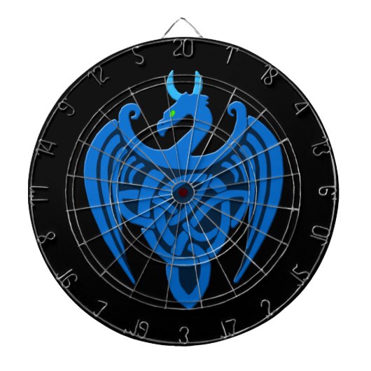 Blauwe Keltische draak Dartbord (Voorkant)