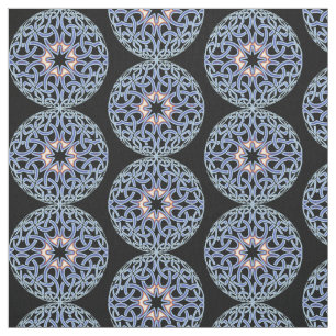Blauwe Keltische Knoop Mandala Patroon Stof