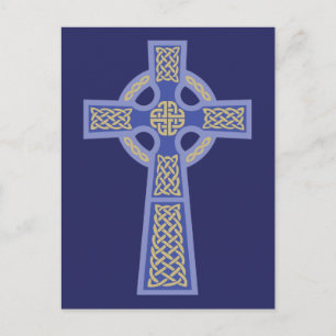 Blauwe Keltische Kruis Briefkaarten