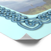 Blauwe Keltische kruis en wolken Poster (Hoek)