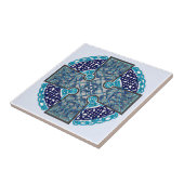 Blauwe Keltische kruismeeuw Tegeltje (Zijkant)