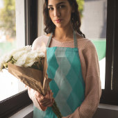 Blauwe keramiek schort