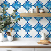 Blauwe keramische tegel met mediterrane handbeschi tegeltje