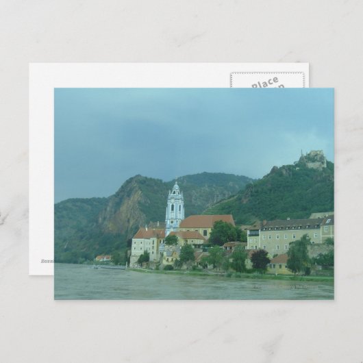 Blauwe kerk in Dürnstein Briefkaart (Voorkant / Achterkant)