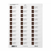 Blauwe kersenbloesem bruin retour adres labels (Full Sheet)
