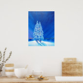 Blauwe kerst # 2 poster (Keuken)