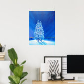 Blauwe kerst # 2 poster (Thuiskantoor)