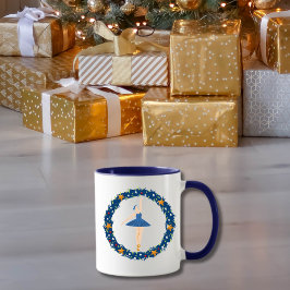  Blauwe Kerst Ballerina Mok | Elegante Feestdagen 