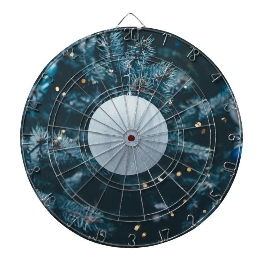 Blauwe kerst Bauble Dartbord (Voorkant)