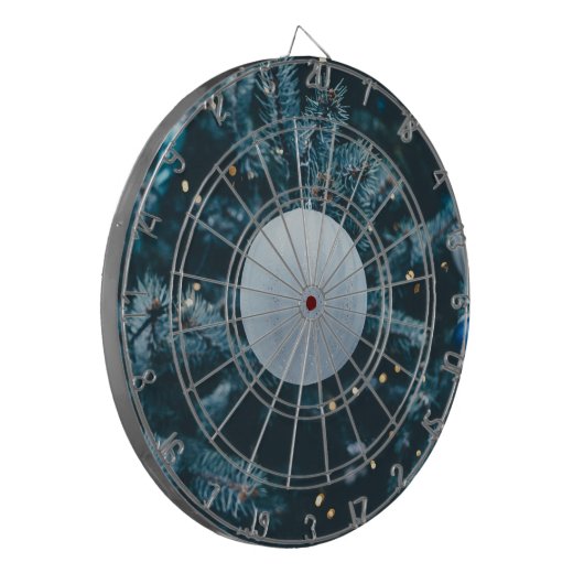 Blauwe kerst Bauble Dartbord (Voorkant Links)
