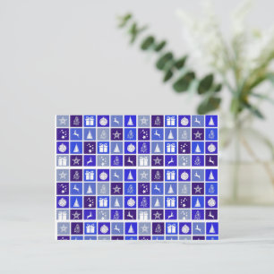 Blauwe kerst briefkaart