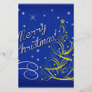 Blauwe kerst briefpapier