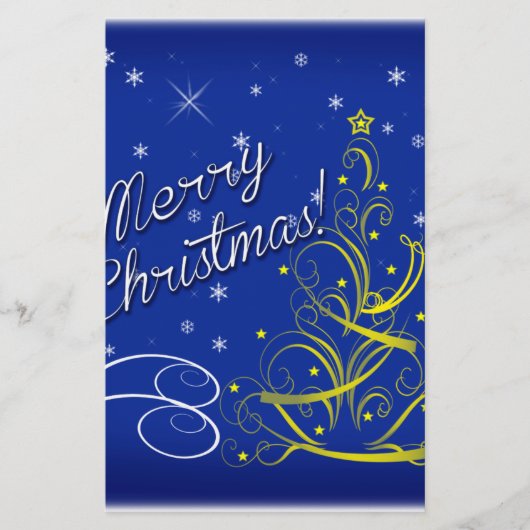 Blauwe kerst briefpapier (Voorkant)