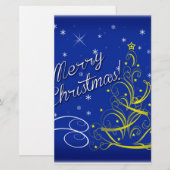 Blauwe kerst briefpapier (Voorkant / Achterkant)