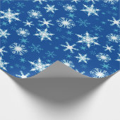 Blauwe kerst cadeaupapier (Hoek)