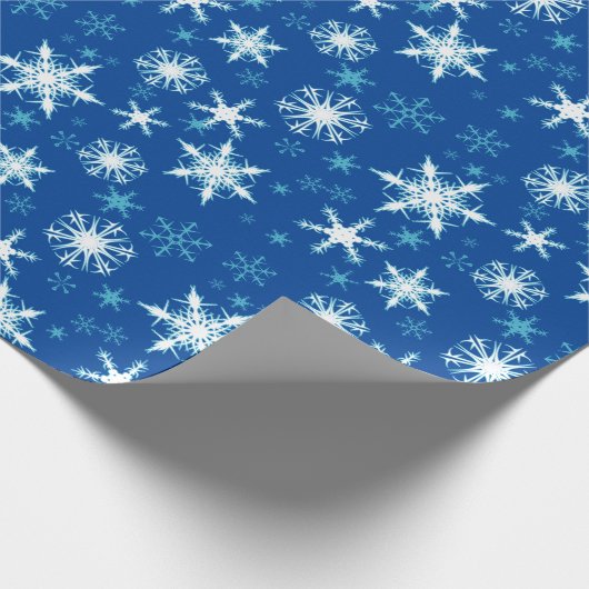 Blauwe kerst cadeaupapier (Hoek)