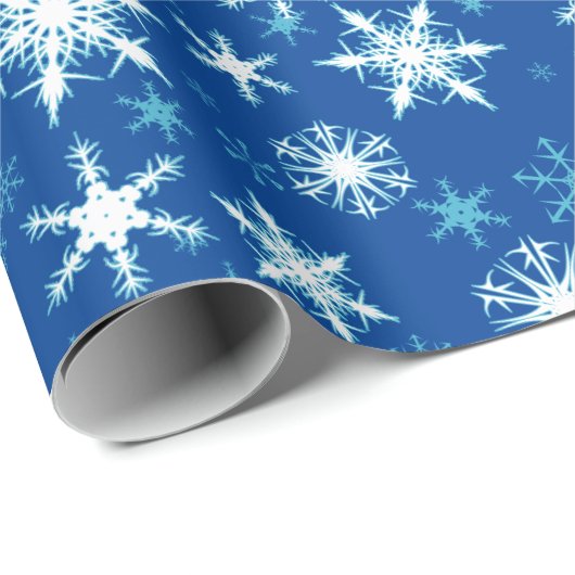 Blauwe kerst cadeaupapier (Rol Hoek)