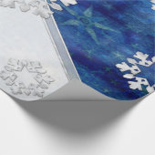 Blauwe kerst cadeaupapier (Hoek)