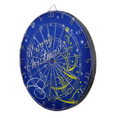 Blauwe kerst dartbord (Voorkant Rechts)