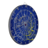 Blauwe kerst dartbord (Voorkant Links)