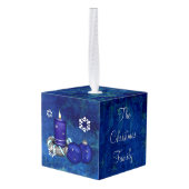 Blauwe kerst decoratie (Achter hoekig)