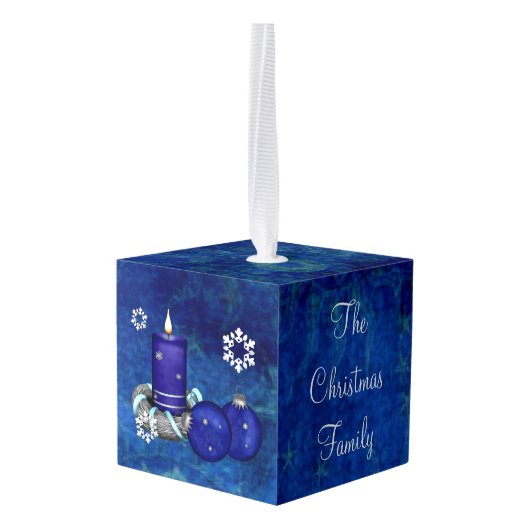 Blauwe kerst decoratie (Achter hoekig)